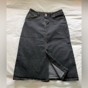 Vintage Smart Set Dark Wash Denim Midi Skirt